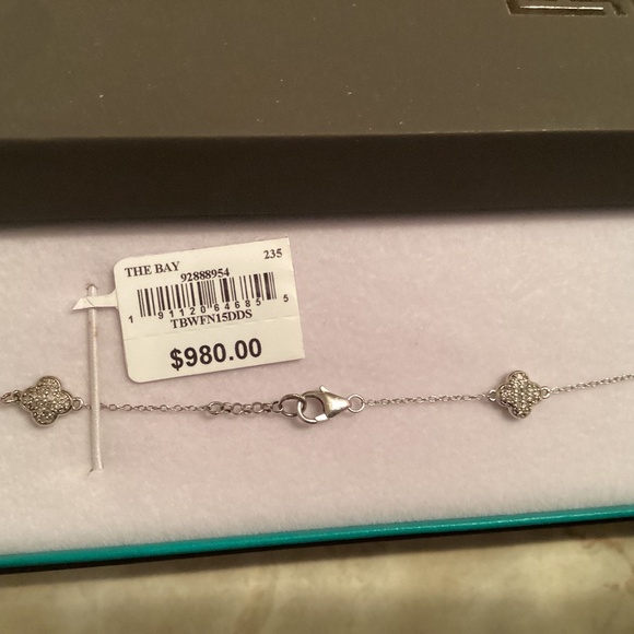 Effy diamond and Sterling Silver Clover motif bracelet - 7.5 inches - flaw - Picture 4 of 14